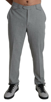 BENCIVENGA Gray Wool Checkered Dress Men Formal Trouser Pants -   -  BENCIVENGA.